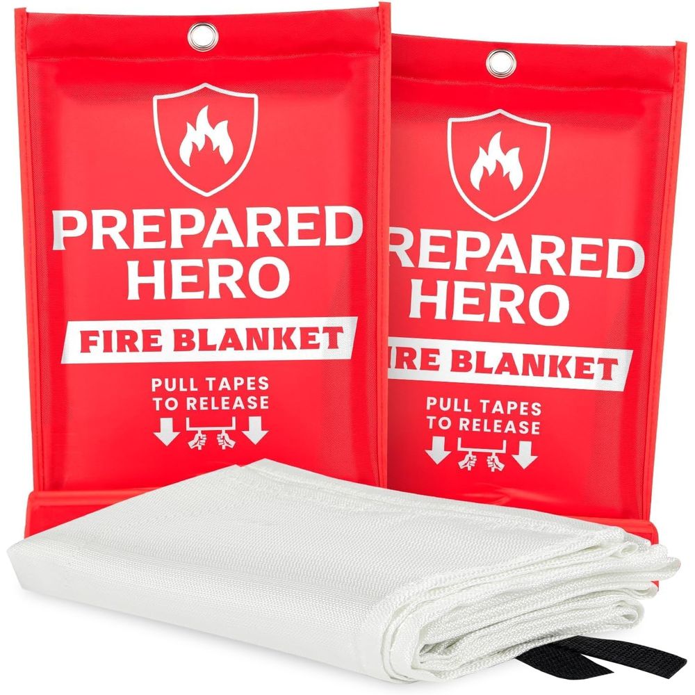 Fire Blanket Kitchen - 2-Pack Fiberglass Fire Blankets, 39 x