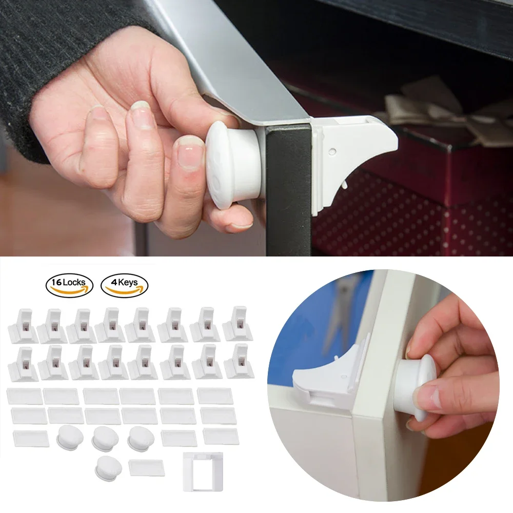 Medicine Cabinet Lock - Baby Safety Lock Invisible Lock Kids