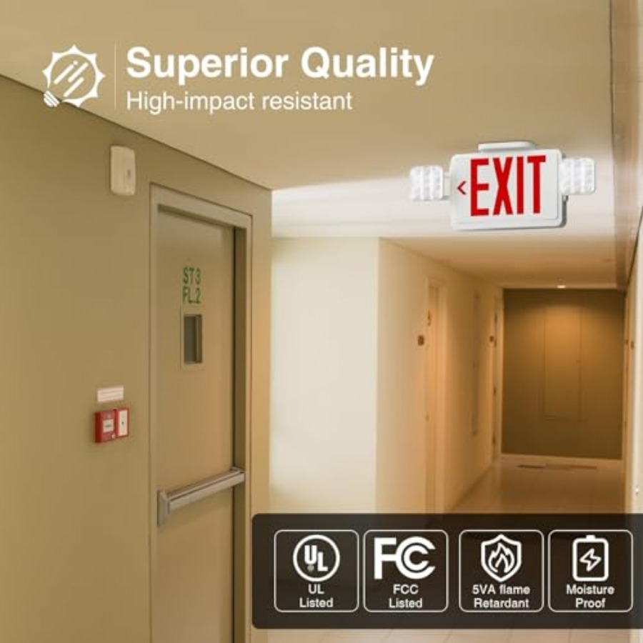 LED Exit Sign with Emergency L - مراجعة Emergency Exit Sign وسعره