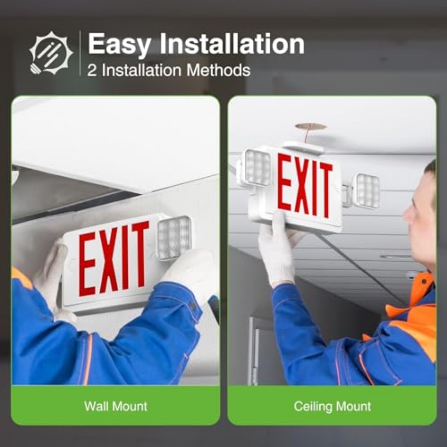 LED Exit Sign with Emergency L - مراجعة Emergency Exit Sign وسعره
