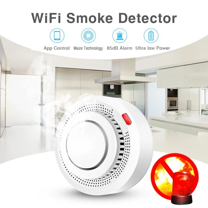 Tuya Smart WiFi Smoke Sensor F - مراجعة Smoke Detector Interconnected وسعره