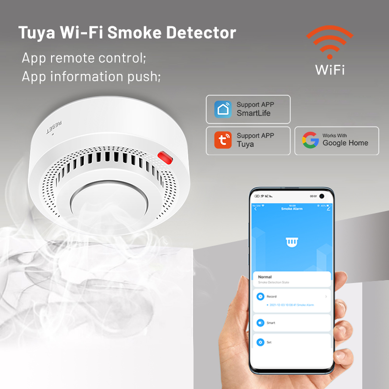 Tuya Smart WiFi Smoke Sensor F - مراجعة Smoke Detector Interconnected وسعره