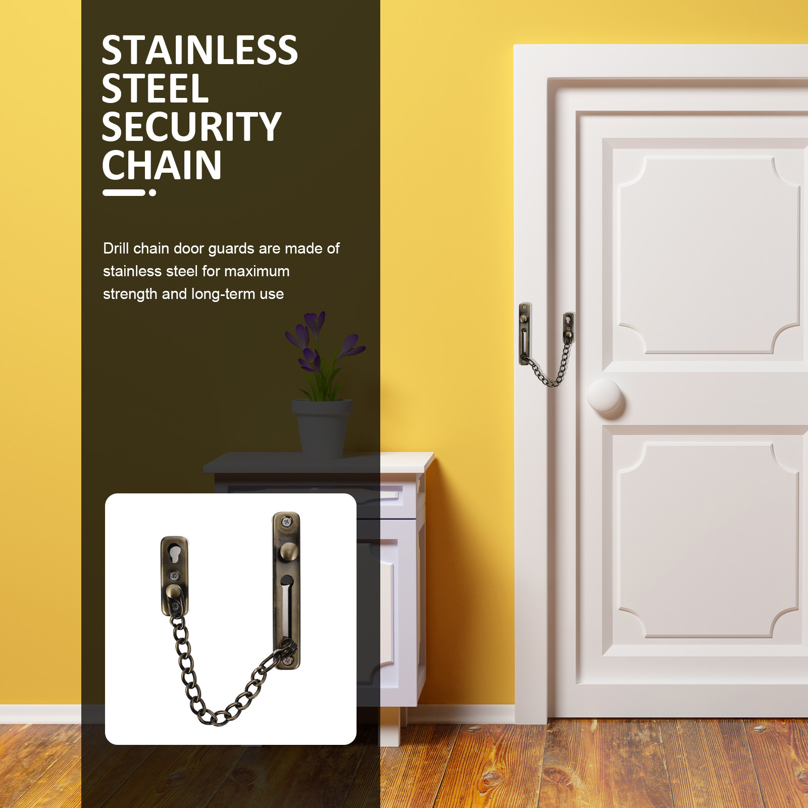 Punch Free Door Chain Lock Sta - مراجعة Security Chain Door وسعره