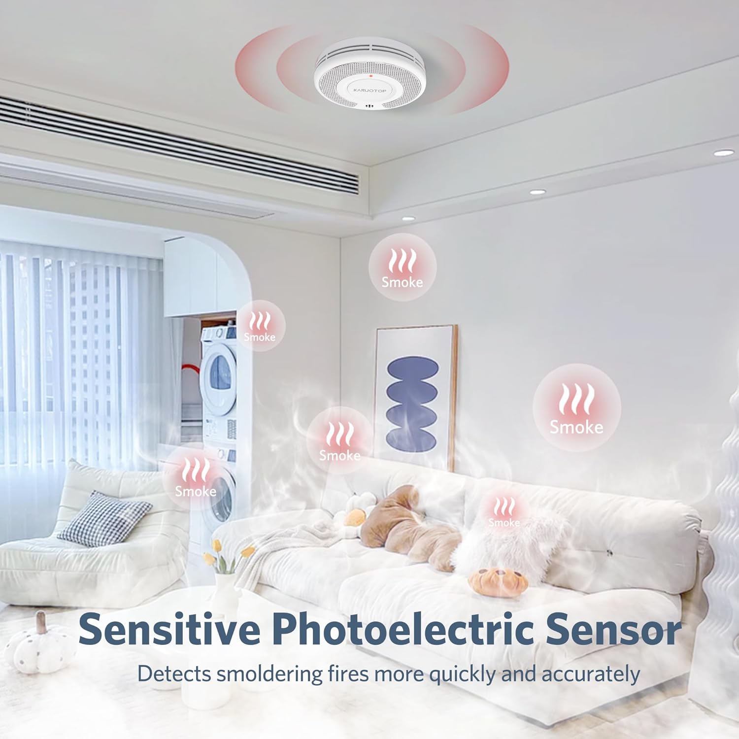 Wireless Interlinked(433MHz)+T - مراجعة Smoke Detector Interconnected وسعره