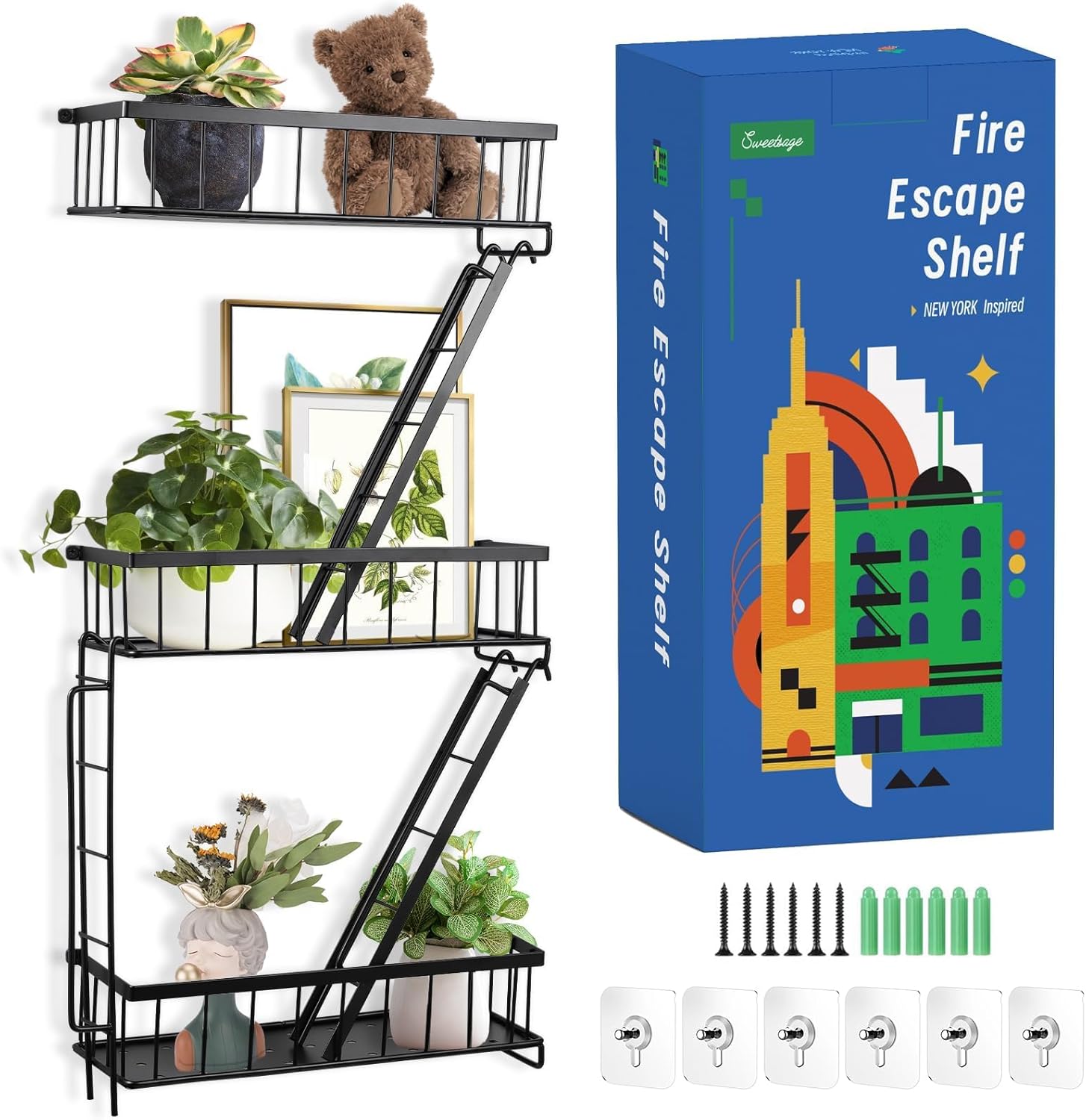 Fire Escape Wall Shelf - New Y - مراجعة Fire Escape Ladder وسعره