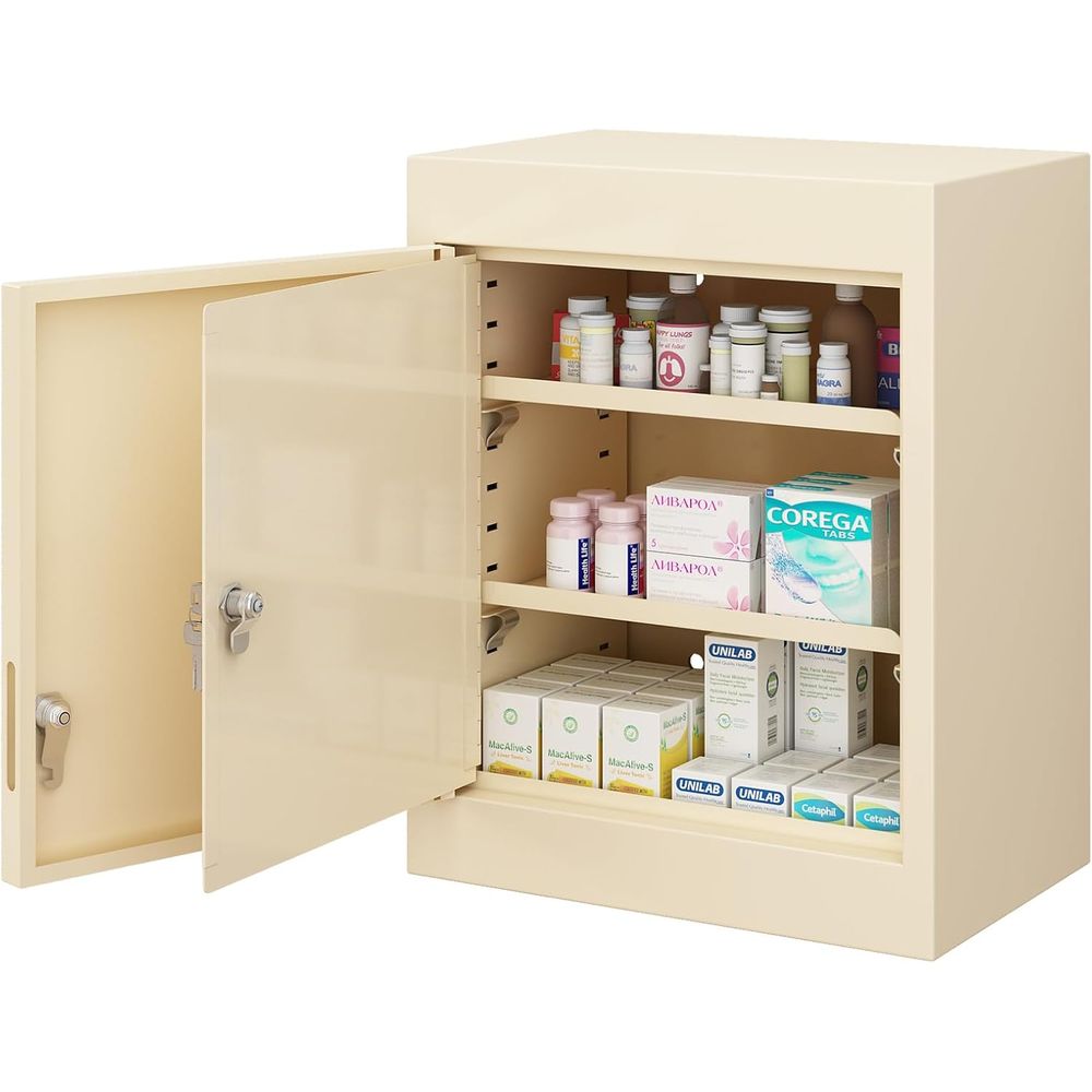 Double Door, Dual Key Lock Ste - مراجعة Medicine Cabinet Lock وسعره