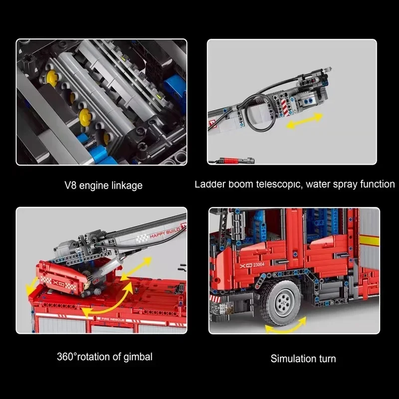 YC-23004 5133Pcs APP Car Model - مراجعة Fire Escape Ladder وسعره