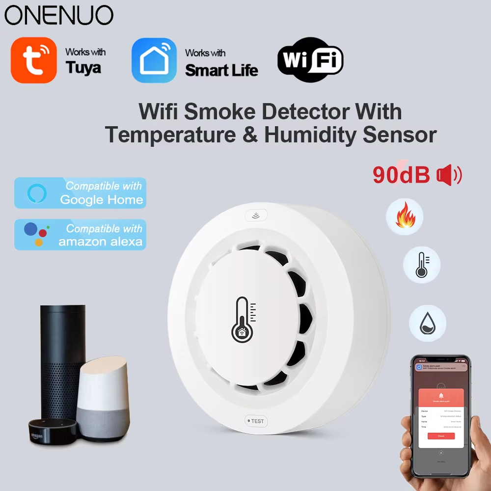 Tuya WiFi Smoke Alarm Temperat - مراجعة Smoke Detector Interconnected وسعره