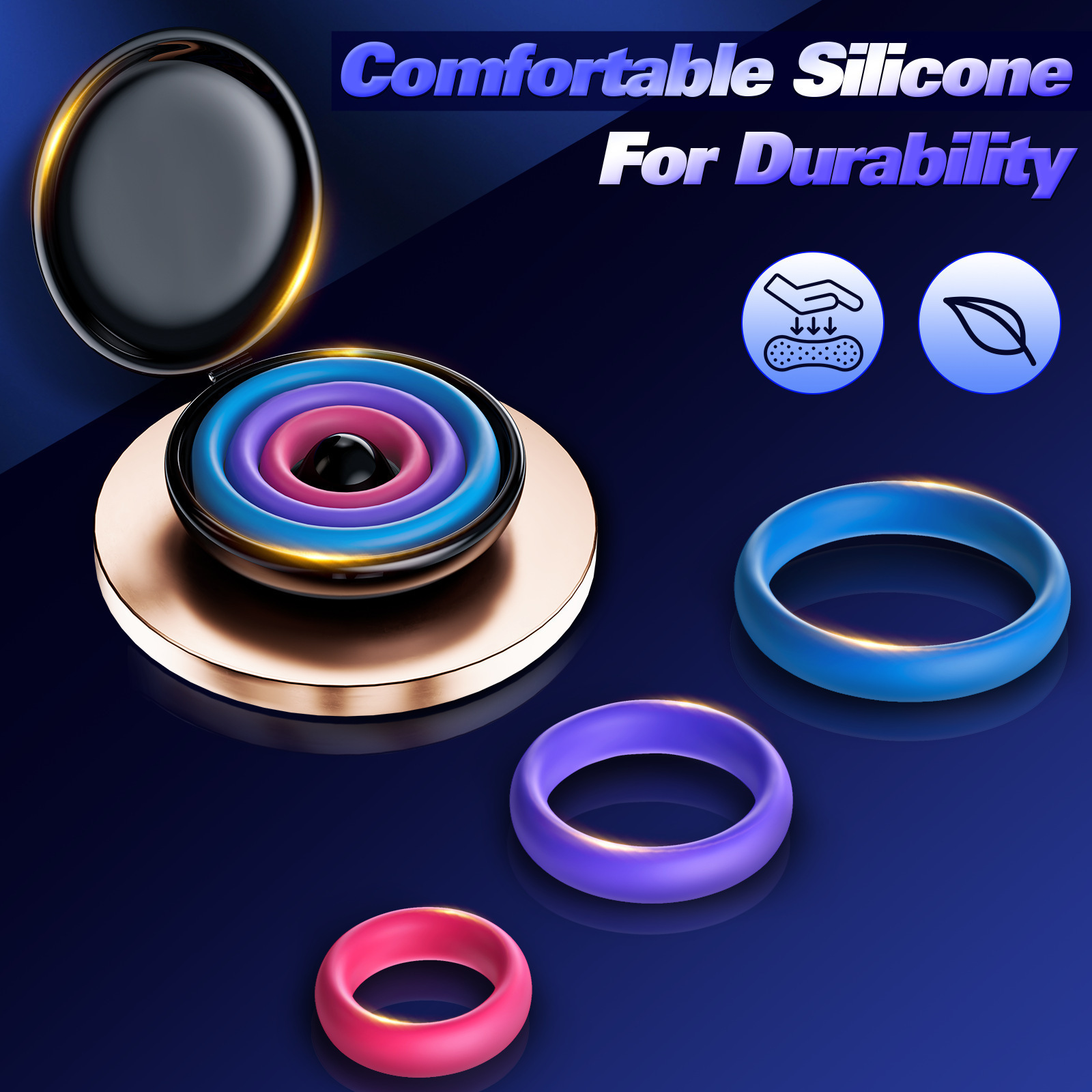 3pcs Silicone Cock Ring With P - مراجعة Medicine Cabinet Lock وسعره